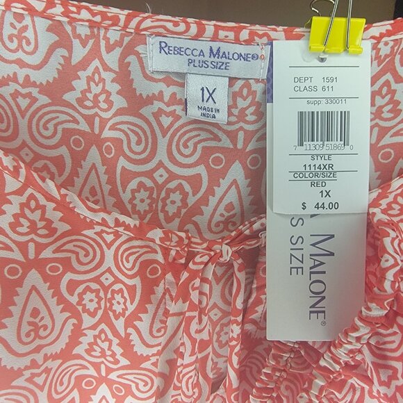 NWT Rebecca Malone Blouse - Picture 4 of 5